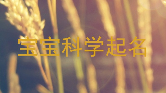 宝宝科学起名