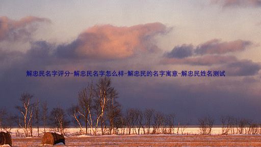 解忠民名字评分-解忠民名字怎么样-解忠民的名字寓意-解忠民姓名测试