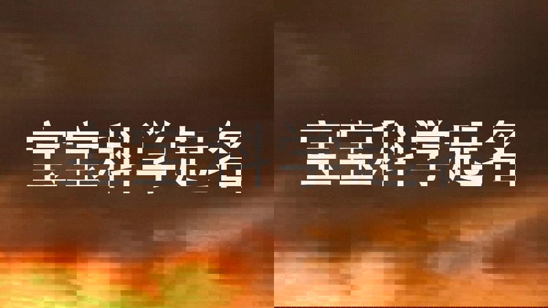 宝宝科学起名
