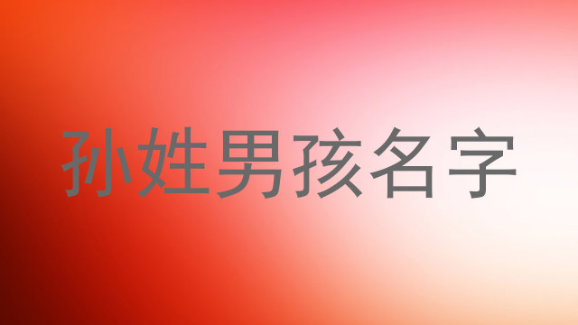 孙姓男孩名字