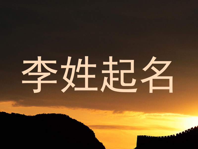 李姓起名