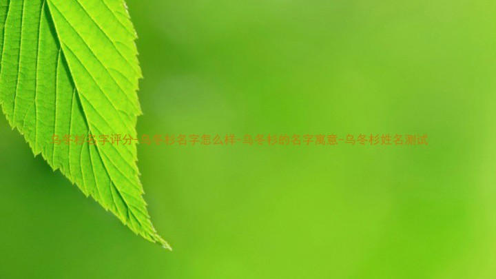乌冬杉名字评分-乌冬杉名字怎么样-乌冬杉的名字寓意-乌冬杉姓名测试