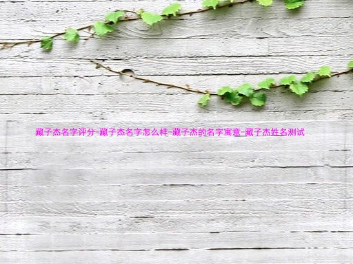 藏子杰名字评分-藏子杰名字怎么样-藏子杰的名字寓意-藏子杰姓名测试