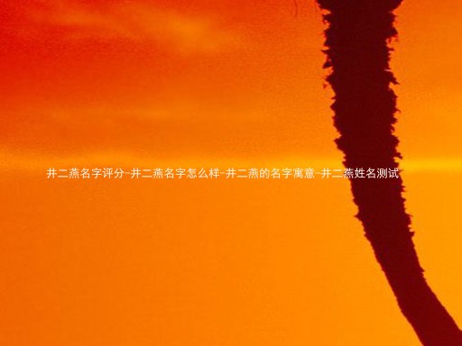 井二燕名字评分-井二燕名字怎么样-井二燕的名字寓意-井二燕姓名测试