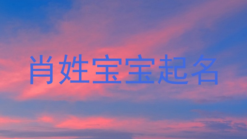 肖姓宝宝起名