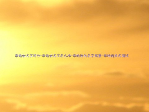 辛皓岩名字评分-辛皓岩名字怎么样-辛皓岩的名字寓意-辛皓岩姓名测试