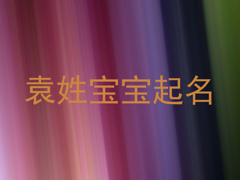 袁姓宝宝起名