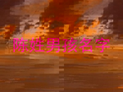 陈姓男孩名字