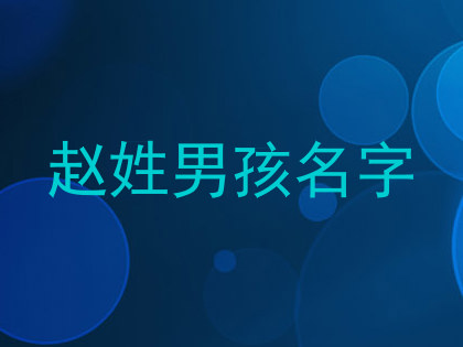 赵姓男孩名字