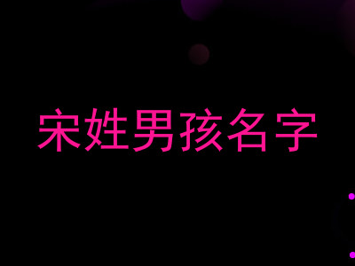 宋姓男孩名字