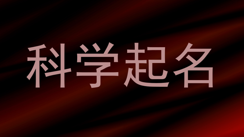 科学起名
