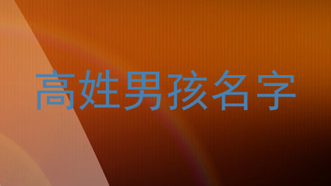 高姓男孩名字