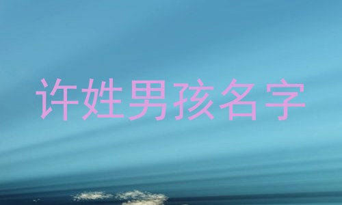 许姓男孩名字