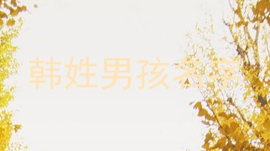 韩姓男孩名字