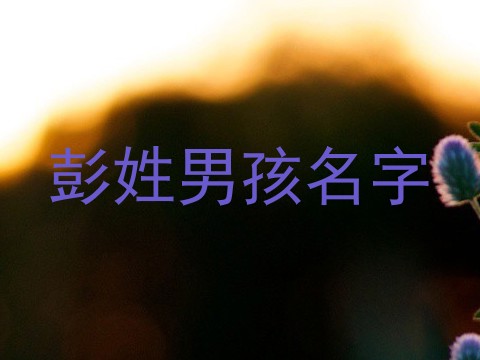 彭姓男孩名字