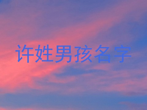 许姓男孩名字