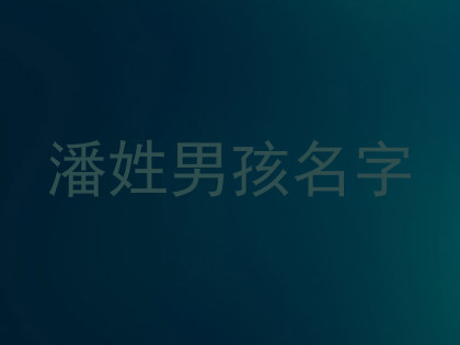 潘姓男孩名字