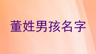 董姓男孩名字