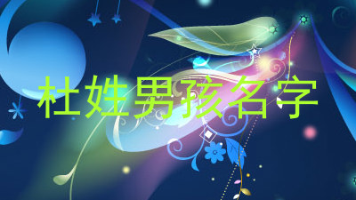 杜姓男孩名字
