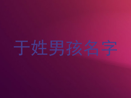 于姓男孩名字