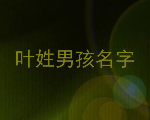 叶姓男孩名字
