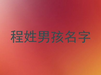 程姓男孩名字