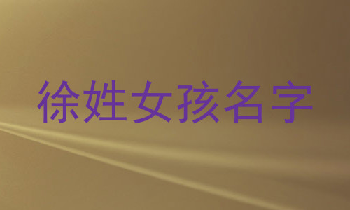 徐姓女孩名字