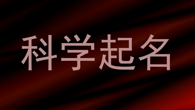 科学起名