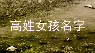 高姓女孩名字