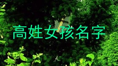 高姓女孩名字