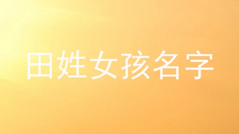 田姓女孩名字