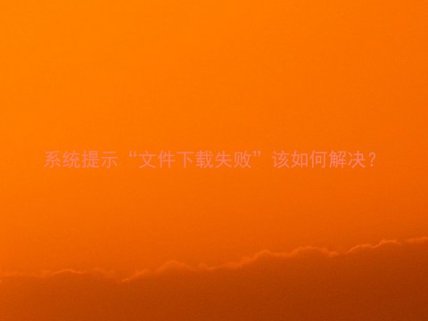 系统提示“文件下载失败”该如何解决？