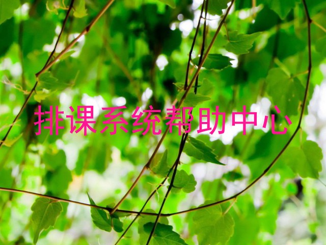 排课系统帮助中心