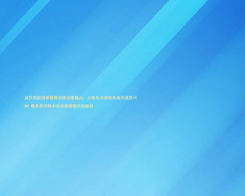 武汉高校排课管理系统运维痛点：从教务老师视角看系统迭代

## 教务老师眼中的排课管理系统现状