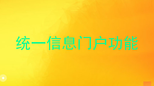 统一信息门户功能