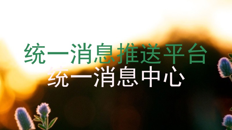 统一消息推送平台