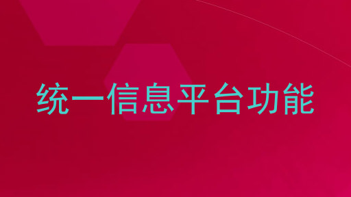 统一信息平台功能