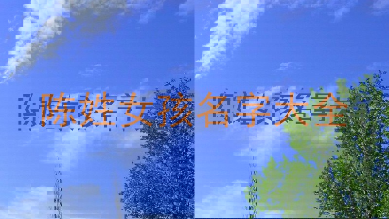 陈姓女孩名字大全