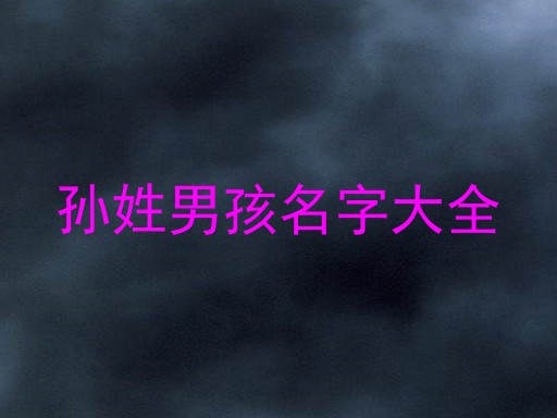孙姓男孩名字大全