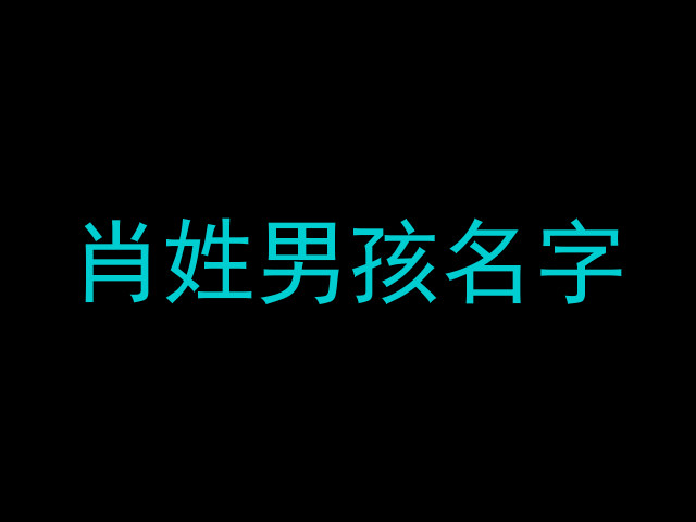 肖姓男孩名字