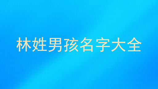 林姓男孩名字大全