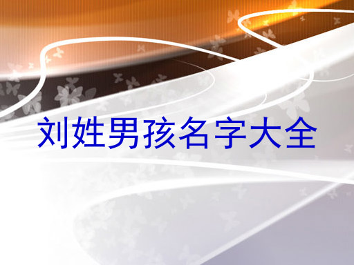 刘姓男孩名字大全