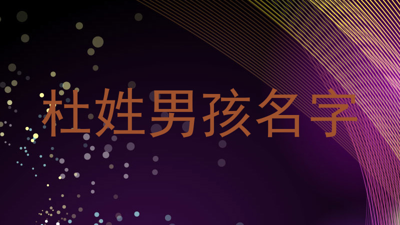 杜姓男孩名字