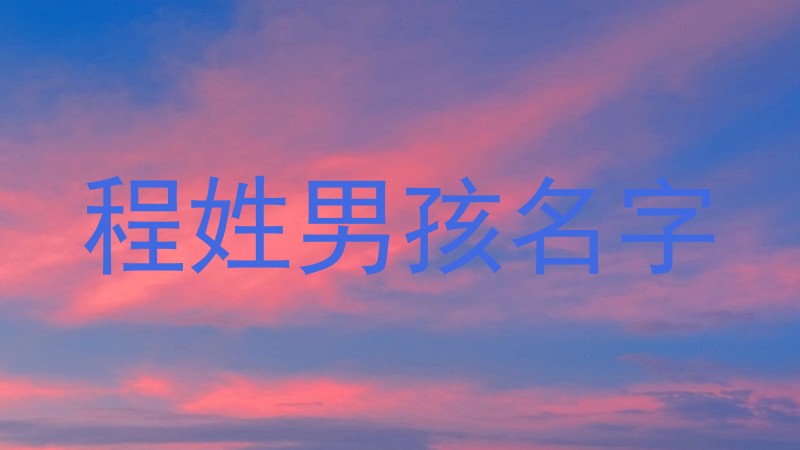 程姓男孩名字