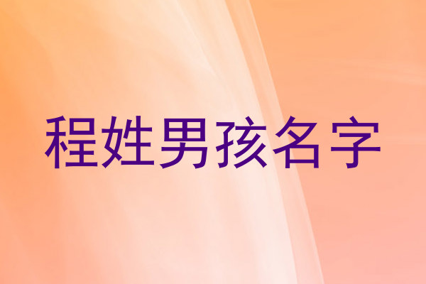 程姓男孩名字