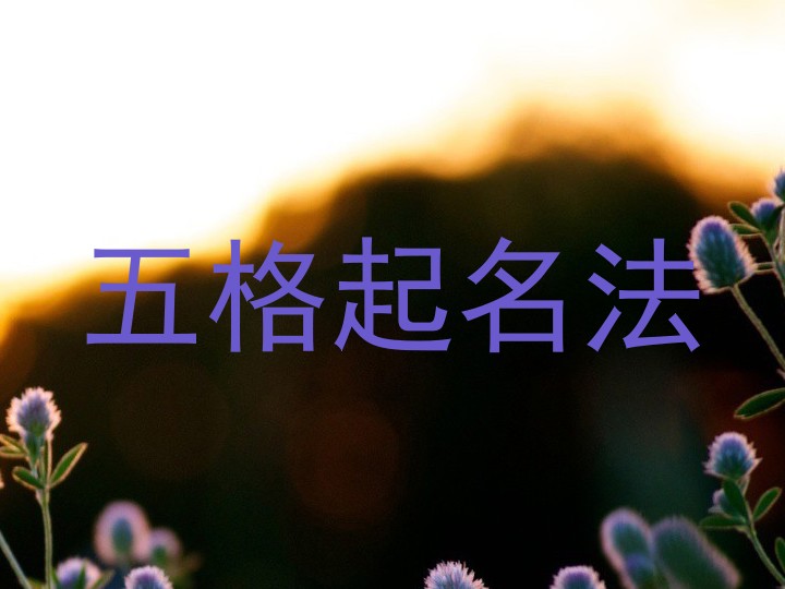 五格起名法