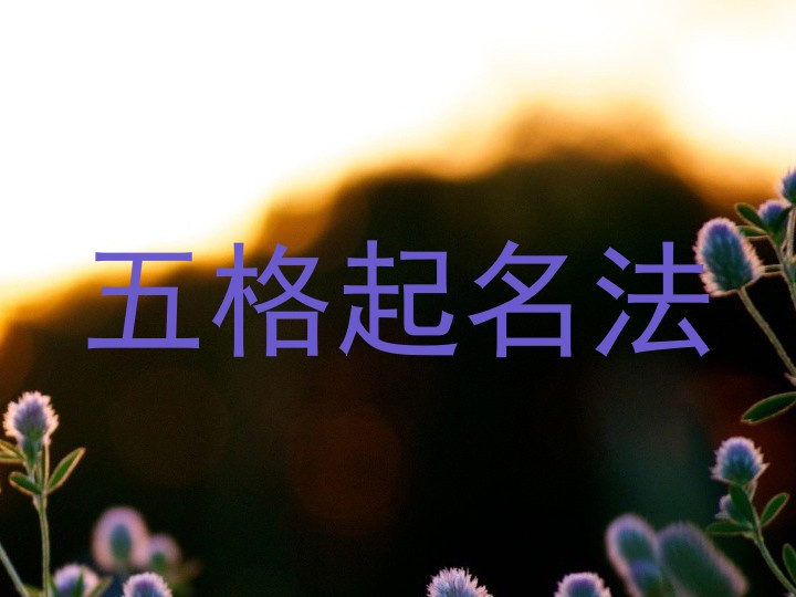 五格起名法