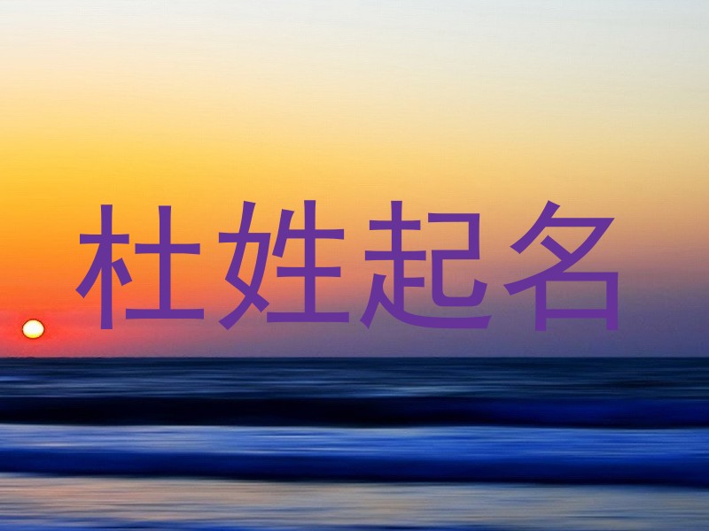 杜姓起名