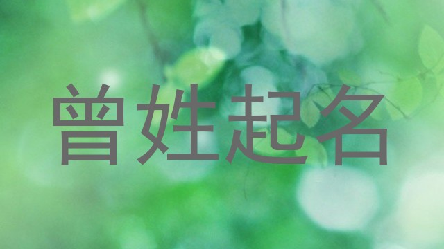 曾姓起名