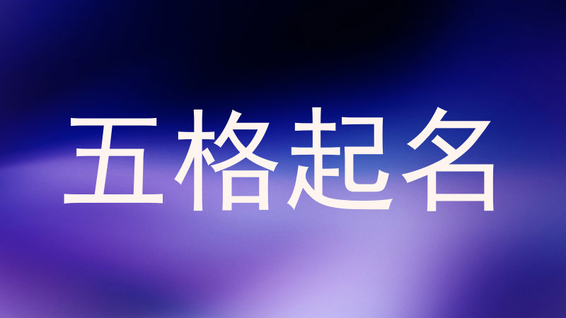 五格起名